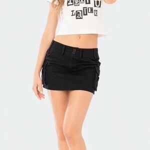Edikted Black Mini Skirt with Pink Label